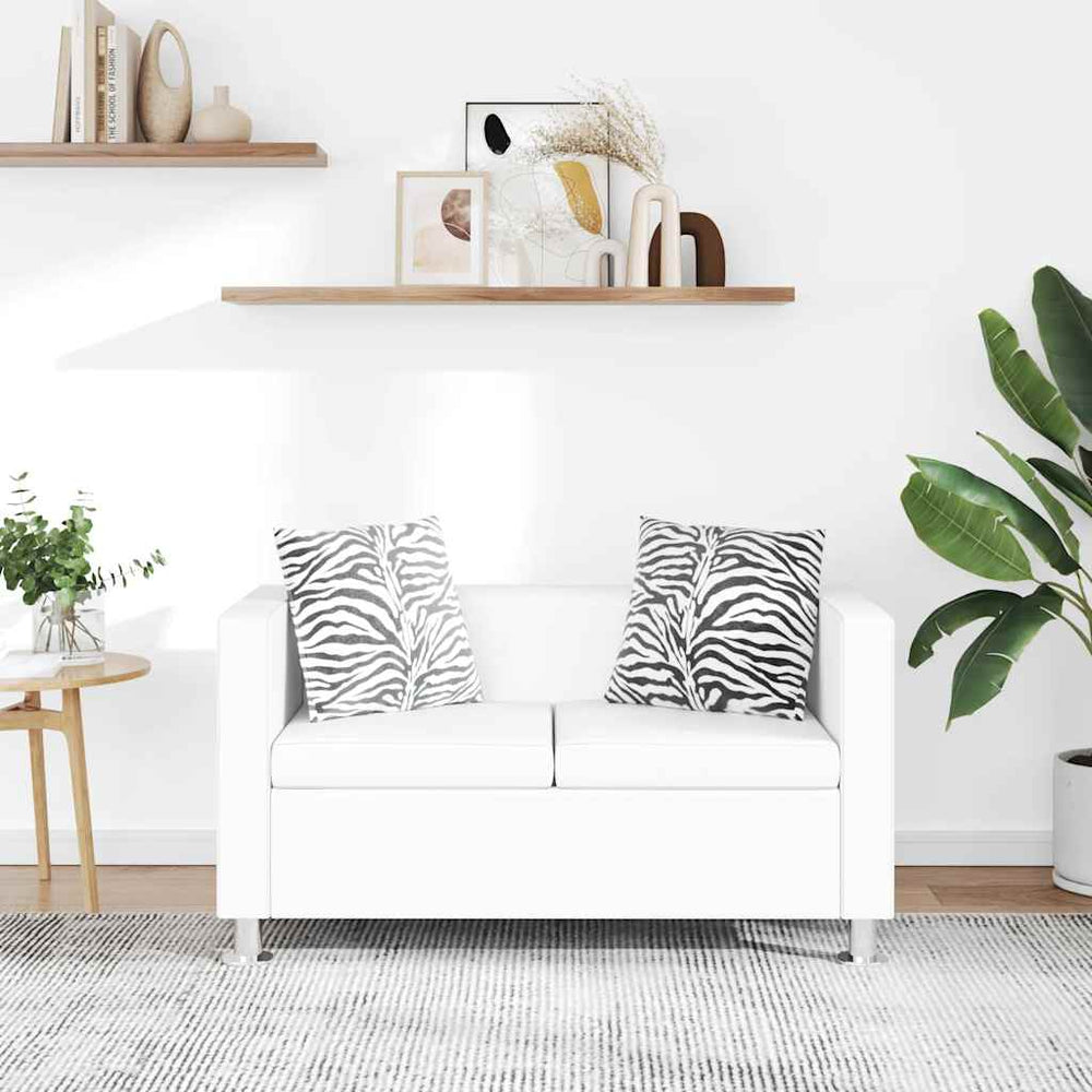 2-Sitzer Sofa Weiß Kunstleder