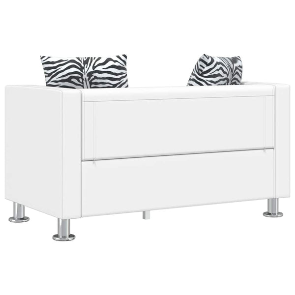 2-Sitzer-Sofa Kunstleder Weiß