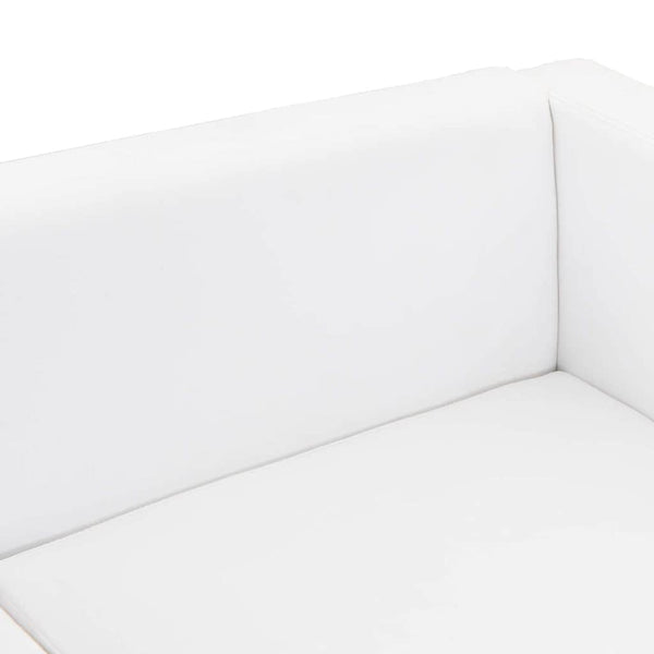 2-Sitzer-Sofa Kunstleder Weiß