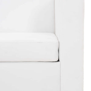 2-Sitzer Sofa Weiß Kunstleder