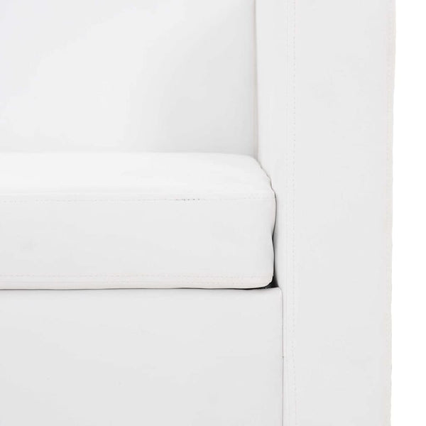2-Sitzer Sofa Weiß Kunstleder