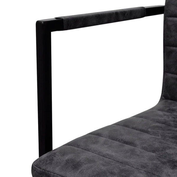 Freischwinger 2er Set Schwarz Kunstleder