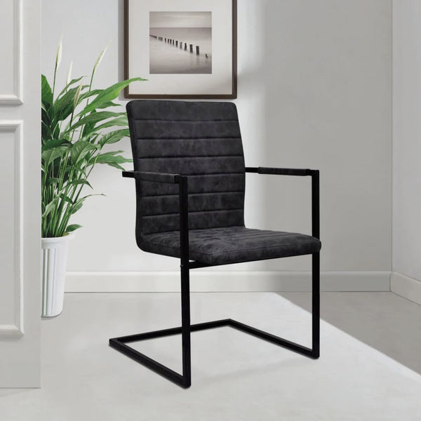 vidaXL Chaise cantilever 2 pcs Similicuir Noir