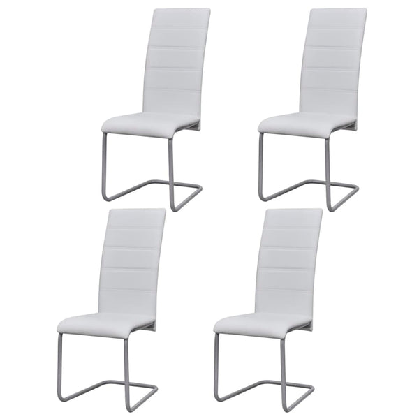 vidaXL Chaises cantilever 4 pcs Similicuir blanc