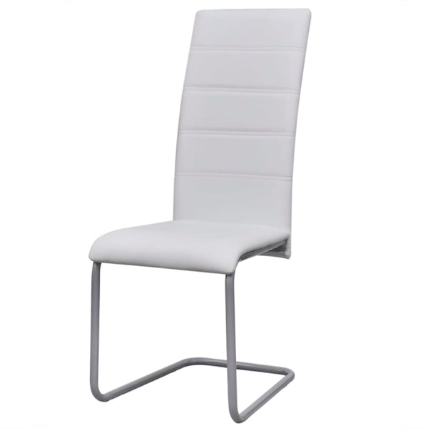 vidaXL Chaises cantilever 4 pcs Similicuir blanc