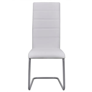 vidaXL Chaises cantilever 4 pcs Similicuir blanc