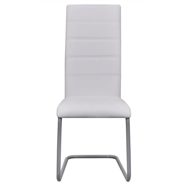 vidaXL Chaises cantilever 4 pcs Similicuir blanc