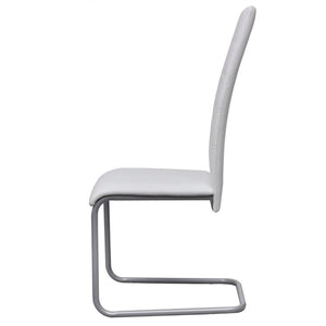 vidaXL Chaises cantilever 4 pcs Similicuir blanc