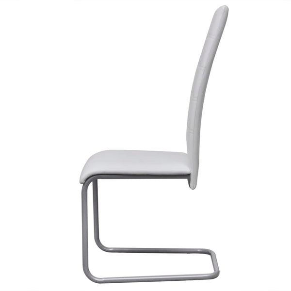 vidaXL Chaises cantilever 4 pcs Similicuir blanc