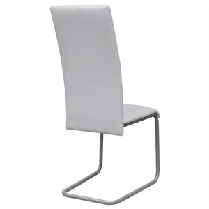 vidaXL Chaises cantilever 4 pcs Similicuir blanc