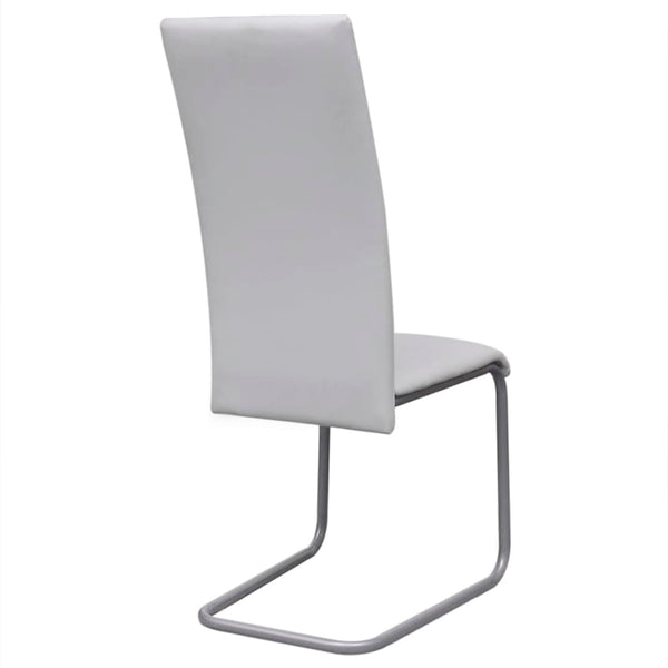 vidaXL Cantilever Chairs 4 pcs. White Faux Leather