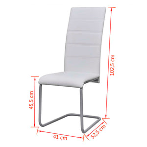 vidaXL Chaises cantilever 4 pcs Similicuir blanc