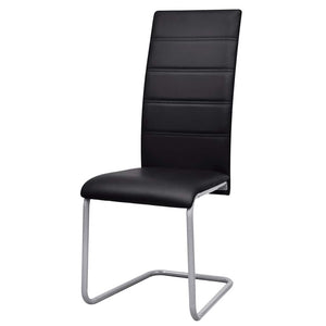 vidaXL Cantilever Chairs 2 pcs Black Faux Leather