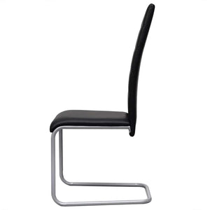 vidaXL Cantilever Chairs 2 pcs Black Faux Leather