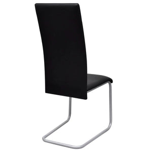 Freischwinger 4er Set Schwarz Kunstleder