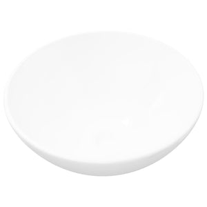 vidaXL Ceramic Wash Basin White Round