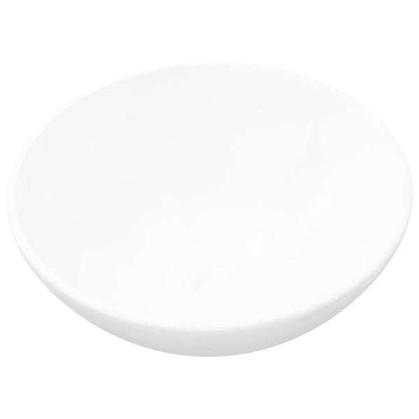 vidaXL Ceramic Wash Basin White Round