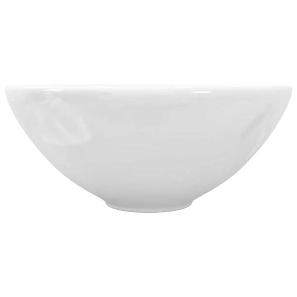 vidaXL Ceramic Wash Basin White Round