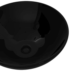 Ceramic washbasin round black