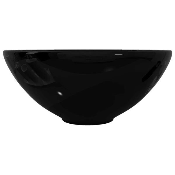 Ceramic washbasin round black