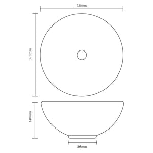 Ceramic washbasin round black
