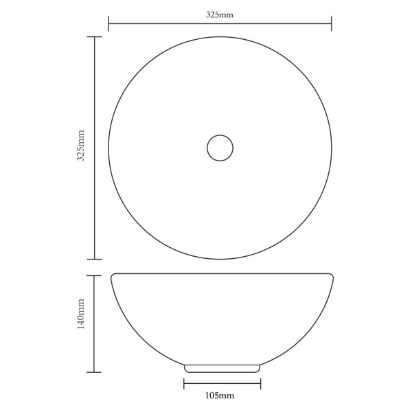 Ceramic washbasin round black