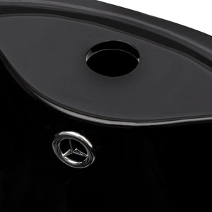 vidaXL Lavabo à poser en céramique avec trou de trop-plein/robinet Noir
