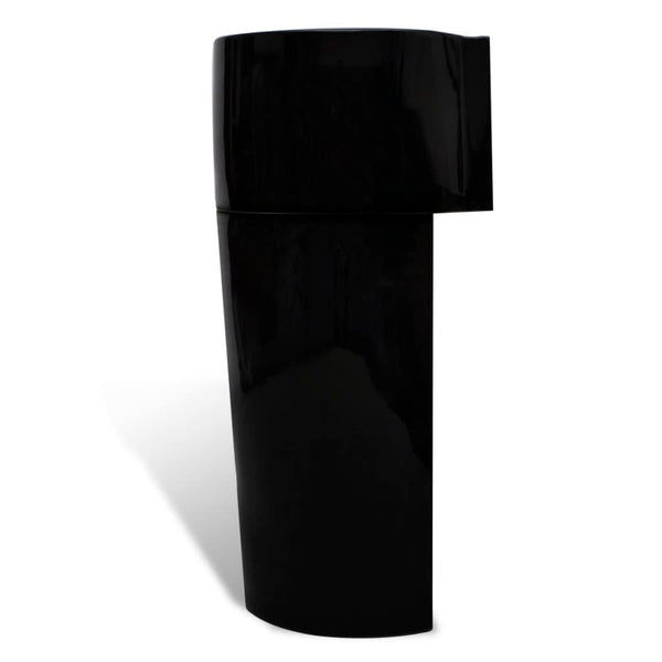 vidaXL Lavabo à poser en céramique avec trou de trop-plein/robinet Noir