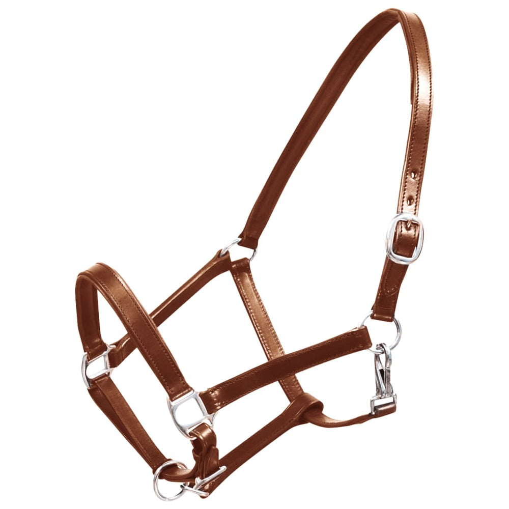 Genuine Leather Headcollar Stable Halter adjustable brown full