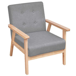vidaXL Fauteuil Gris Clair Tissu