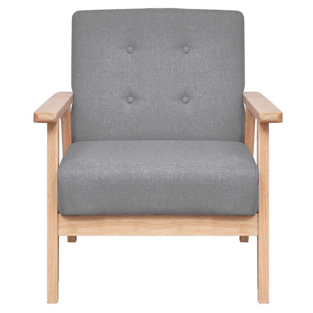 vidaXL Armchair Light Grey Fabric