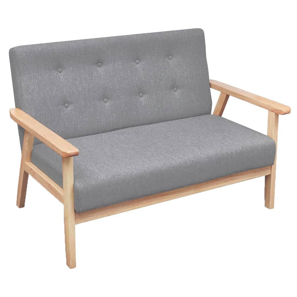 2-Sitzer Sofa Hellgrau Stoffbezug