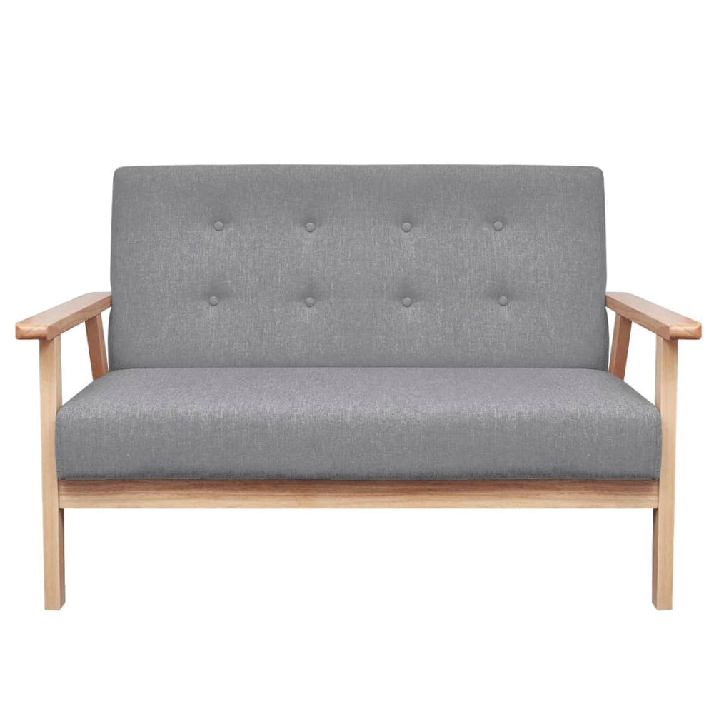 2-Sitzer Sofa Hellgrau Stoffbezug