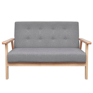 2-Sitzer Sofa Hellgrau Stoffbezug
