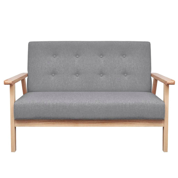 2-Sitzer Sofa Hellgrau Stoffbezug