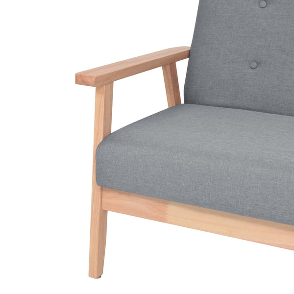 2-Sitzer Sofa Hellgrau Stoffbezug