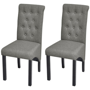 vidaXL Chaises de salle à manger 2 pcs Tissu Gris clair