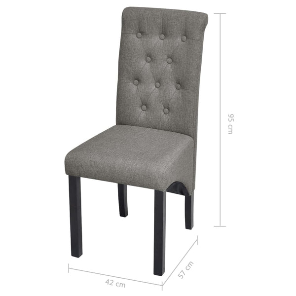 vidaXL Chaises de salle à manger 2 pcs Tissu Gris clair