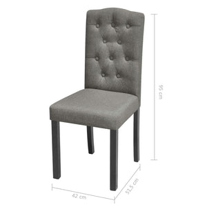vidaXL Chaises de salle à manger 2 pcs Tissu gris