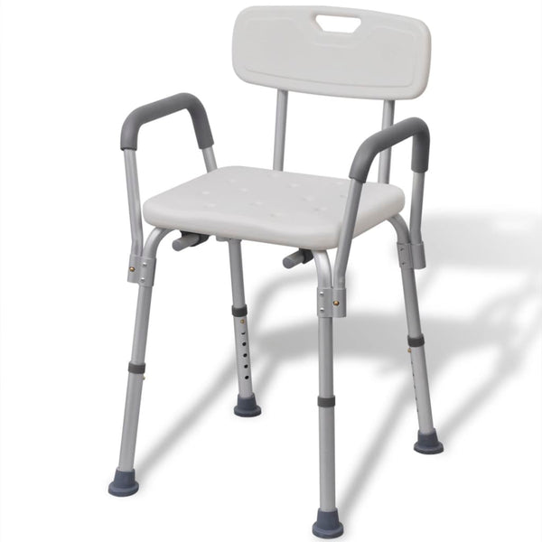 Duschstuhl Aluminium Weiß, Höhenverstellbar