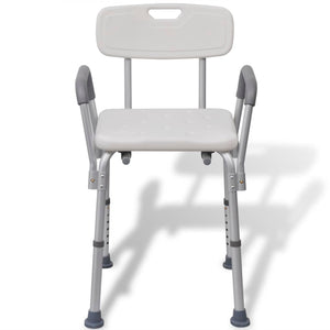 Duschstuhl Aluminium Weiß, Höhenverstellbar