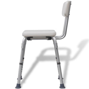 Duschstuhl Aluminium Weiß, Höhenverstellbar