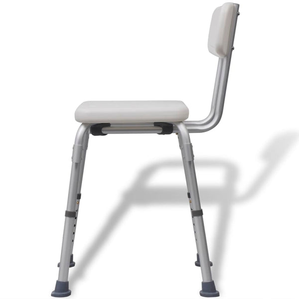 Duschstuhl Aluminium Weiß, Höhenverstellbar