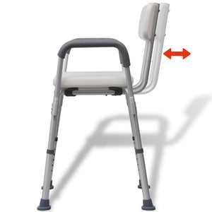 Duschstuhl Aluminium Weiß, Höhenverstellbar