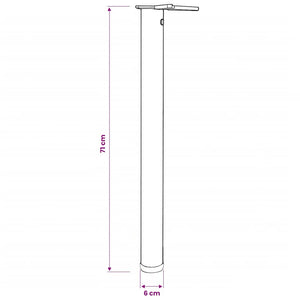 4er-Set Tischbeine, höhenverstellbar, Nickel gebürstet, 710 mm