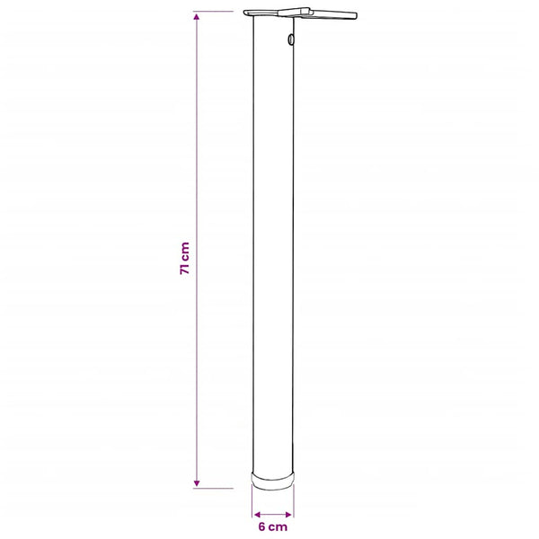 4x höhenverstellbares Tischbein Nickel gebürstet 710 mm