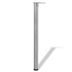 4er-Set Höhenverstellbare Tischbeine, Nickel gebürstet, 870mm
