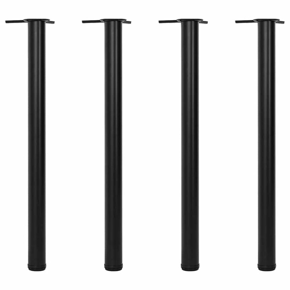 4 höhenverstellbare Tischbeine Schwarz 870 mm