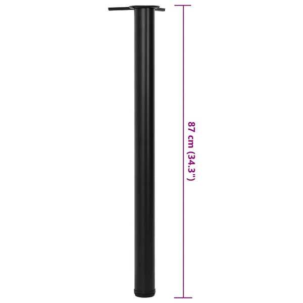 4er Set Höhenverstellbare Tischbeine Schwarz 870mm
