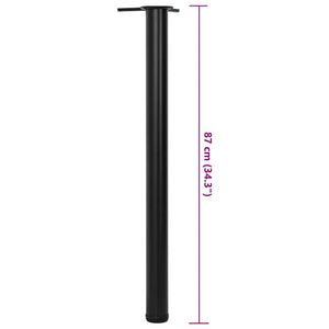 4 höhenverstellbare Tischbeine Schwarz 870 mm